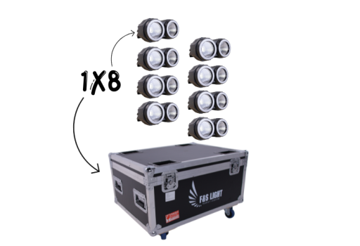 8 In 1 Flight Case 2 eyes with led