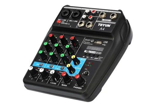 Mesa de Mistura Teyun A4 com Bluetooth, USB e Efeitos