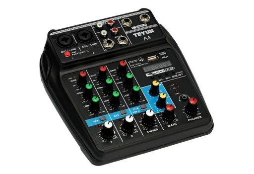 Mesa de Mistura Teyun A4 com Bluetooth, USB e Efeitos