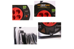 Extensão elétrica, 25m, 3*1,5mm, com enrolador, 4 tomadas